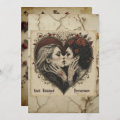 'Liefhebbers & Rozen' - Platte Valentijnkaart Feestdagenkaart (Voorkant / Achterkant)