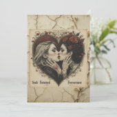 'Liefhebbers & Rozen' - Platte Valentijnkaart Feestdagenkaart (Staand voorkant)