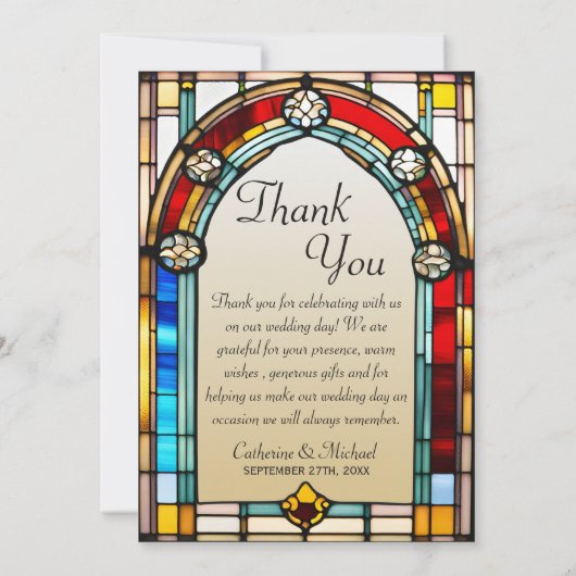 Liefhebbers Tarot Glas in lood stijl Europese brui Bedankkaart (Achterkant)