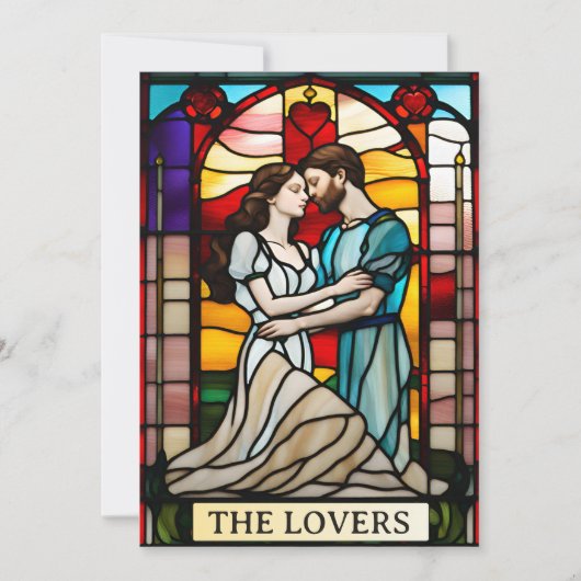 Liefhebbers Tarot Glas in lood stijl Europese brui Kaart (Voorkant)