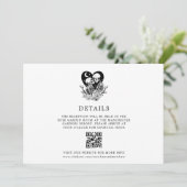 Liefhebbers tot de dood skeletten & Rozen Details Kaart (Staand voorkant)