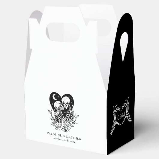Liefhebbers Tot Dood Skeletten & Rozen Bruiloft Bedankdoosjes (Geopend)