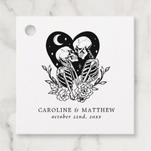 Liefhebbers Tot Dood Skeletten & Rozen Bruiloft Bedankjes Labels