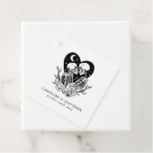 Liefhebbers Tot Dood Skeletten & Rozen Bruiloft Bedankjes Labels (In situ)