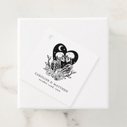 Liefhebbers Tot Dood Skeletten & Rozen Bruiloft Bedankjes Labels (In situ)