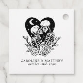 Liefhebbers Tot Dood Skeletten & Rozen Bruiloft Bedankjes Labels (Achterkant)