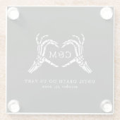 Liefhebbers Tot Dood Skeletten & Rozen Bruiloft Glazen Onderzetter (Achterkant)