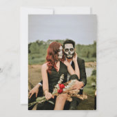 Liefhebbers Tot Dood Skeletten & Rozen Bruiloft Kaart (Achterkant)