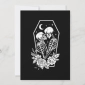 Liefhebbers Tot Dood Skeletten & Rozen Bruiloft Kaart (Achterkant)