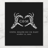 Liefhebbers Tot Dood Skeletten & Rozen Bruiloft Wijn Etiket (Enkel label)