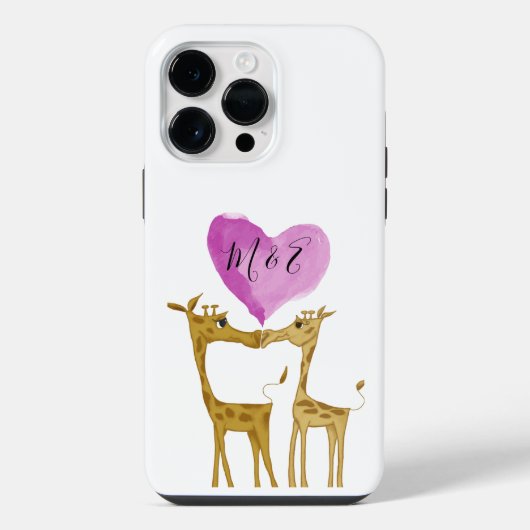 Liefhebbers van adorable giraffen iPhone hoesje (Achterkant)