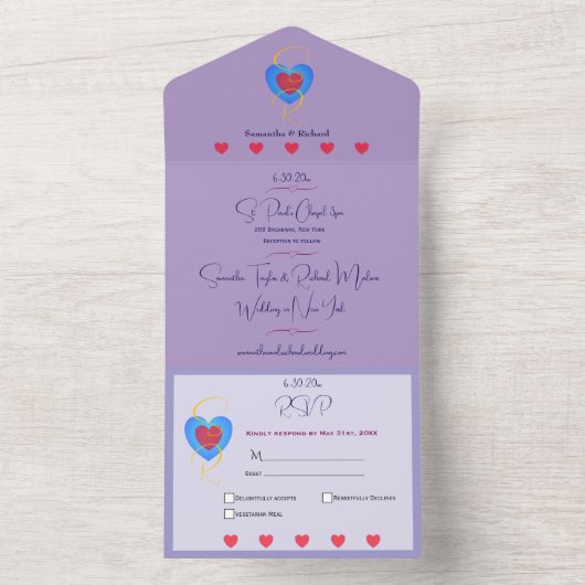 Liefhebbers van All in One Wedding Uitnodiging (Binnen)