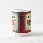 Liefhebbers van Christmas Chickens Buffalo Plaid M Koffiemok (Center)