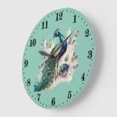 liefhebbers van een schattige pauw grote klok (Hoek)