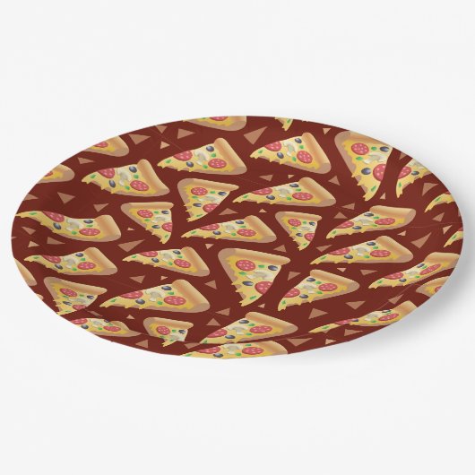 liefhebbers van een schattige pizzafeestje betegel papieren bordje (Gekanteld)