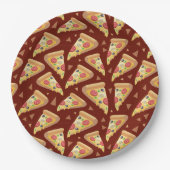 liefhebbers van een schattige pizzafeestje betegel papieren bordje (Voorkant)