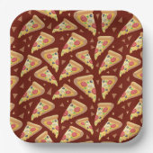 liefhebbers van een schattige pizzafeestje betegel papieren bordje (Voorkant)