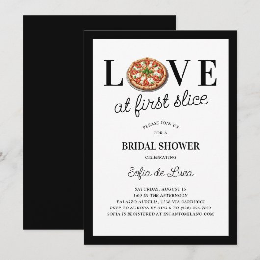 Liefhebbers van eerste slice pizza Italiaans Vrijg Kaart (Voorkant / Achterkant)