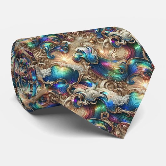 Liefhebbers van het strand stropdas | Holografisch (Opgerold)