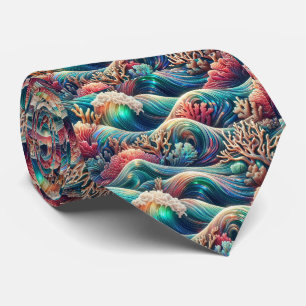 Liefhebbers van het strand Tie Holografisch ocea Stropdas