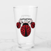 Liefhebbers van lieveheersbeestjes met jouw naam glas (Achterkant)