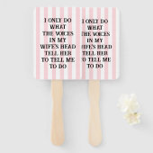 Liefhebbers van roze en witte strepen handwaaier (Voorkant en achterkant)