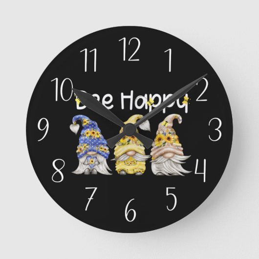 liefhebbers van schattige bijeninsecten ronde klok (Voorkant)