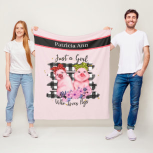 liefhebbers van schattige varkens noemen hun naam fleece deken