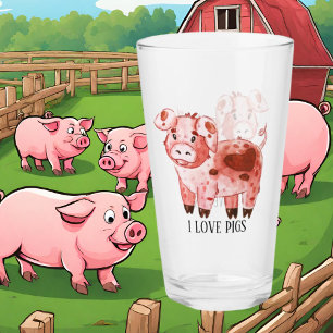 liefhebbers van schattige varkens noemen hun naam glas
