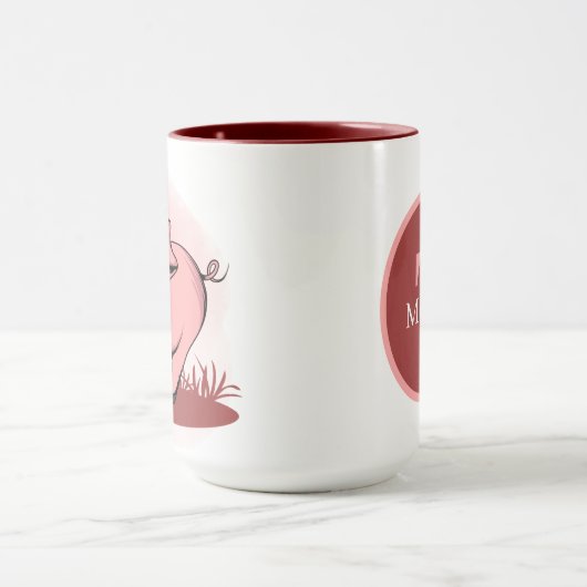 liefhebbers van schattige varkens voegen monogram mok (Midden)
