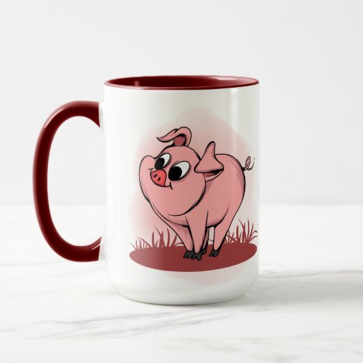 liefhebbers van schattige varkens voegen monogram mok (Links)