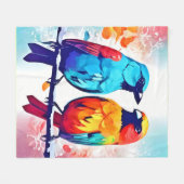 Liefhebbers van tropische vogels fleece deken (Voorkant (Horizontaal))