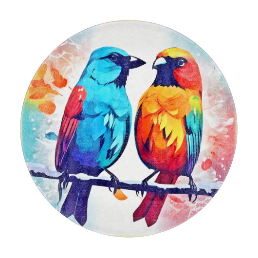 Liefhebbers van tropische vogels snijplank (Voorkant)