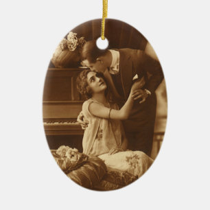 Liefhebbers van vintage, liefde romantische romant keramisch ornament