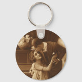 Liefhebbers van vintage, liefde romantische romant sleutelhanger (Voorkant)