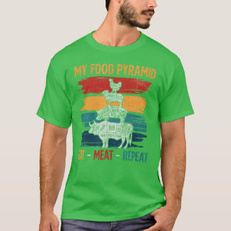 Liefhebbers van vlees MIJN VOEDSEL PIRAMIDE EET VL T-shirt