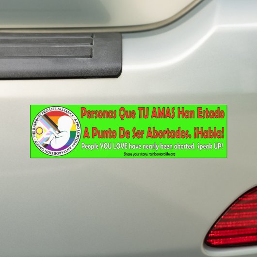 Liefhebbers werden bijna geaborteerd - Spaans Bumpersticker (Op auto)