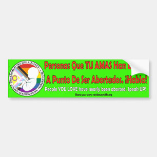 Liefhebbers werden bijna geaborteerd - Spaans Bumpersticker
