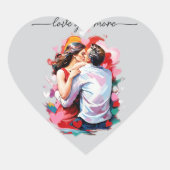 liefhebbers Zachte Vakantie Kaart Hart Sticker (Voorkant)