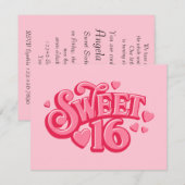 Liefje 16 Aangepaste uitnodiging (Voorkant / Achterkant)