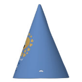 Liefje 1e Verjaardag Blauwe Jongen Foto Goud Hart Feesthoedjes (Rechts)