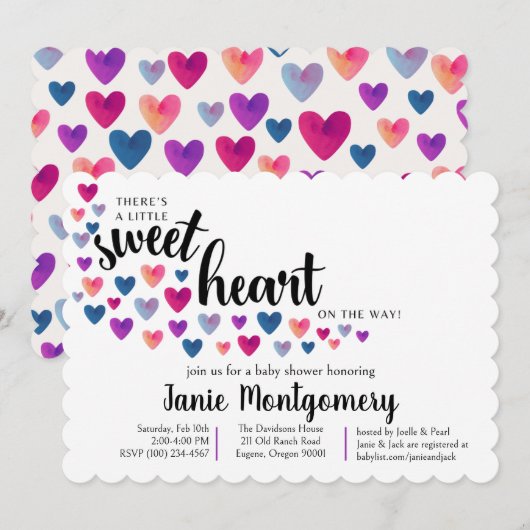 Liefje Baby shower Uitnodiging (Voorkant / Achterkant)