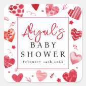 Liefje | Baby Shower Vierkante Sticker (Voorkant)