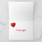 Liefje Cute Puppy Rode Gouden Harten Kaart (Binnen)