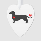 Liefje Dachshund Heart Ornament (voorkant)