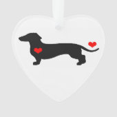 Liefje Dachshund Heart Ornament (voorkant)