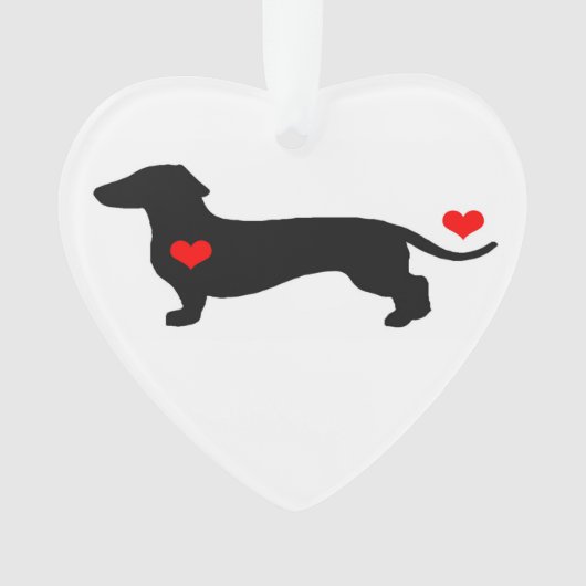 Liefje Dachshund Heart Ornament (voorkant)