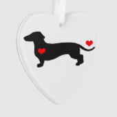 Liefje Dachshund Heart Ornament (voorkant)
