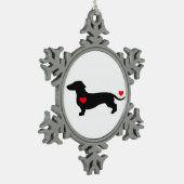 Liefje Dachshund Tin Sneeuwvlok Ornament (Links)