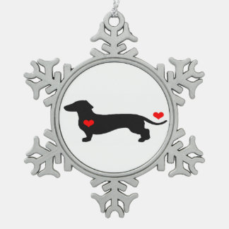Liefje Dachshund Tin Sneeuwvlok Ornament
